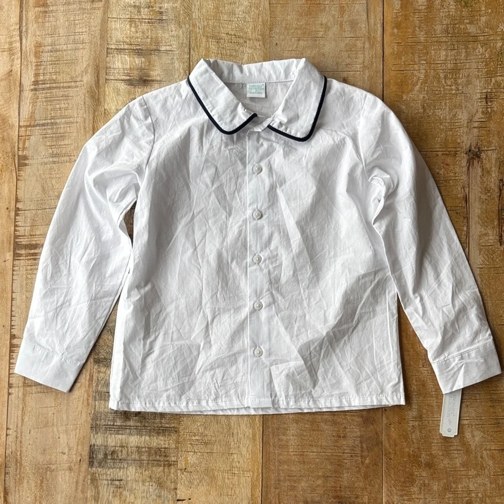 NWT Edgehill Collection White Collared Shirt size 5